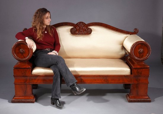 Biedermeier Mahogany Sofa, Austria 1830