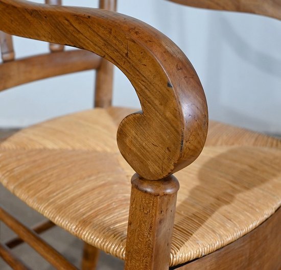 Solid cherry wood armchair, Empire period - Early 19th century