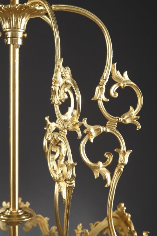 Large Louis XV Style Lantern In Gilt Bronze