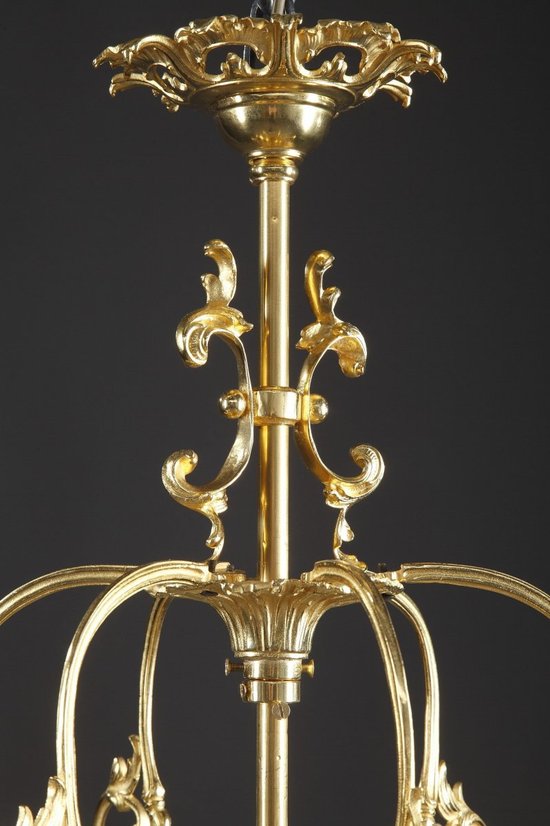 Large Louis XV Style Lantern In Gilt Bronze