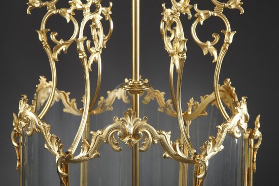 Large Louis XV Style Lantern In Gilt Bronze