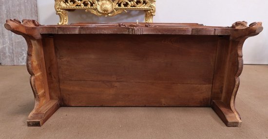 Psyche chest of drawers in walnut, Maison Guinand-Leglas, Rocaille style - 1900