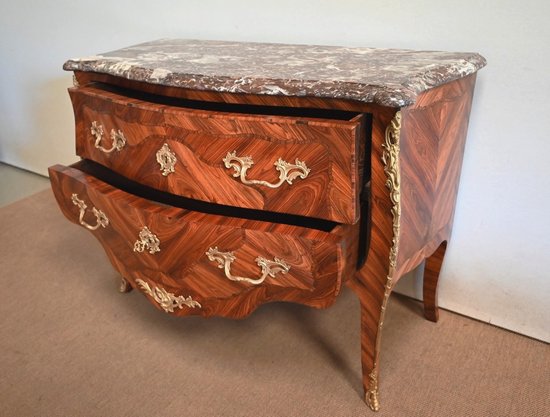 Sauteuse chest of drawers, Louis XV style - 2nd half XIXth century