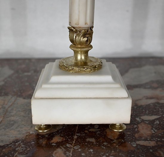 Pair of Gilded Bronze Candlesticks, Louis XVI style - 2nd half XIXth century