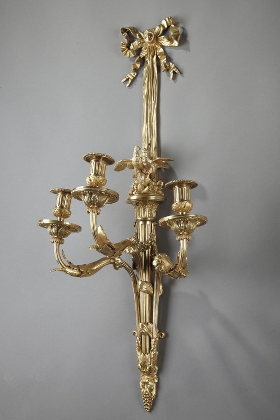 Pair Of Large Louis XVI Style Wall Lights