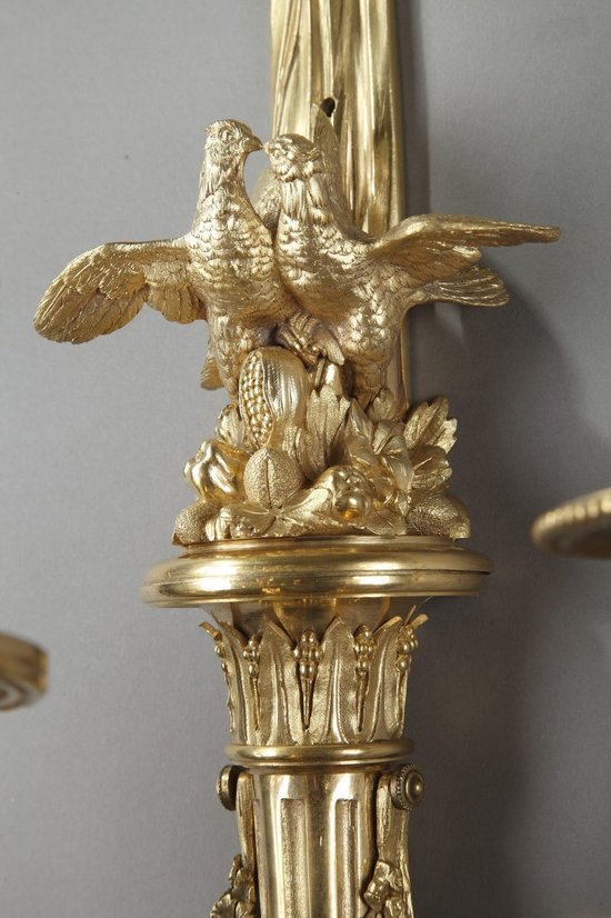 Pair Of Large Louis XVI Style Wall Lights