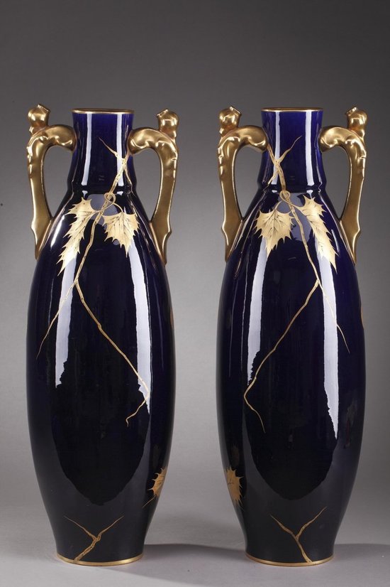 Grande Paire De Vases De Gustave Asch