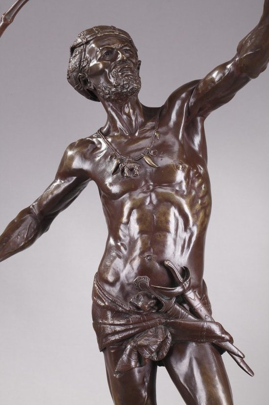 Large bronze "The Hindu Birdman" by Auguste de Wever