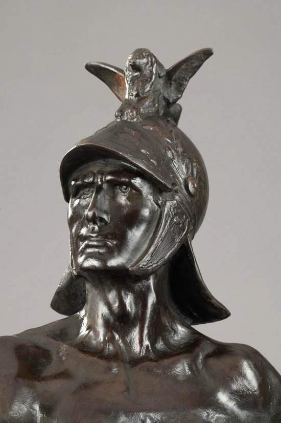 Sculpture en bronze "Le guerrier" d'Auguste de Wever