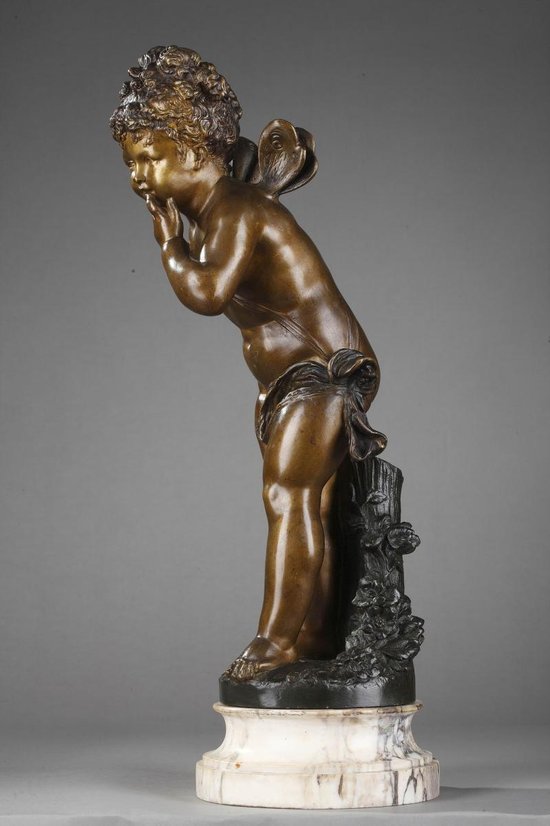 Scultura in bronzo "psiche" di Paul Duboy (1830-1887)