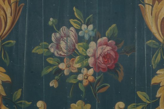 Aubusson tapestry cardboard flowered medallion