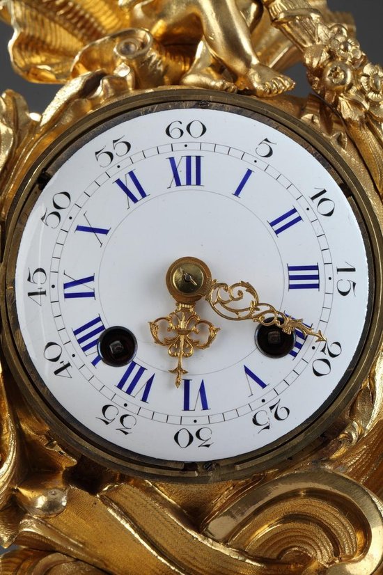 Gilt Bronze Rocaille Style Clock, 19th Century