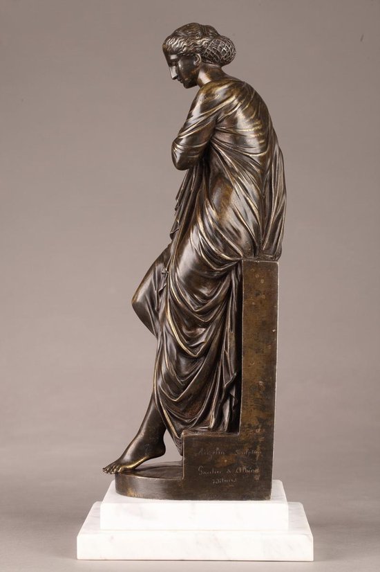 Bronze Statue Suzanne von Eugène Antoine Aizelin (1821-1902)