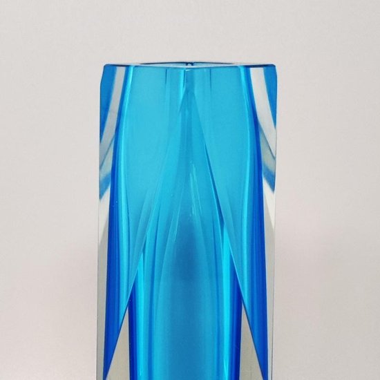 1960 Etonnant Rare Vase Bleu Par Flavio Poli pour Seguso. Fabriqué en Italie