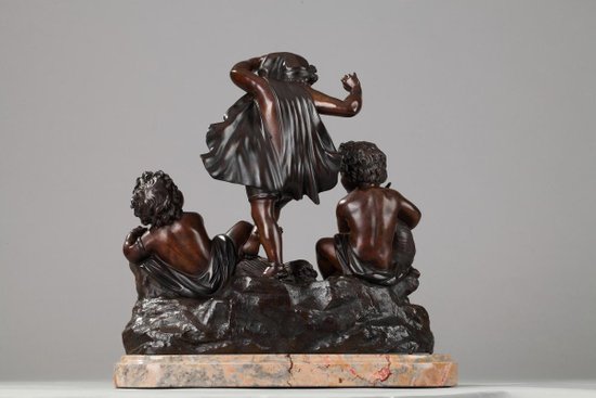 Bronze and Marble Musician Lovers, 19th Century