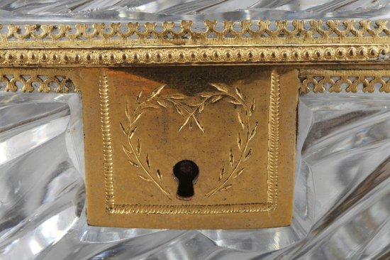 Charles X period gilt bronze and cut crystal jewelry box