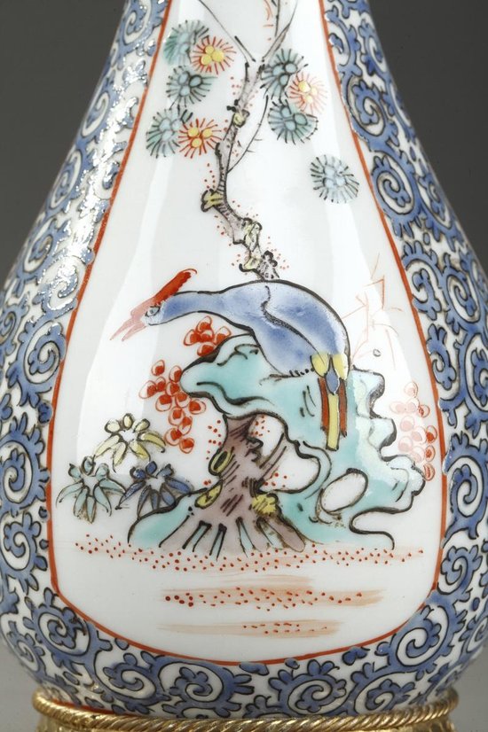 Old Perfume Bottle: Opium Vial In Porcelain And Enamel, Manufacture Samson