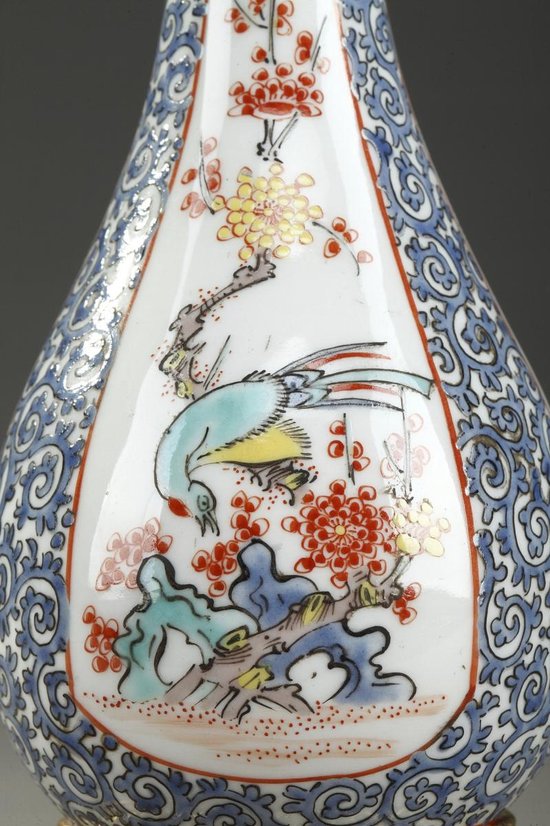 Old Perfume Bottle: Opium Vial In Porcelain And Enamel, Manufacture Samson