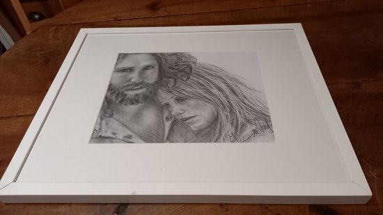 Disegno di grafite /Jim Morrison/Pamela Courson