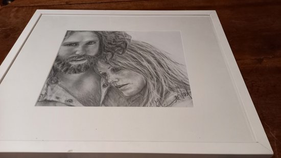 Disegno di grafite /Jim Morrison/Pamela Courson