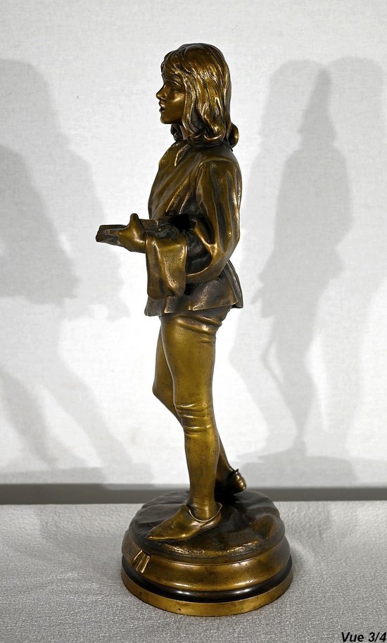 Bronzo "Escholier du XVe siècle", di Friedrich Beer - Fine del XIX secolo