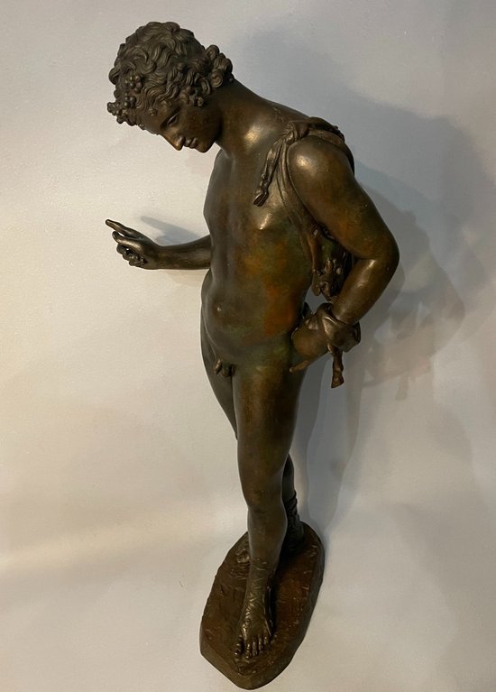 Narcisse de Pompéi, sculpture en bronze du "Grand Tour" XIXème.