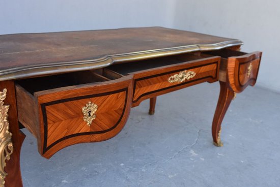             Napoleon III Drawer Desk Rich Gilt Bronze Register