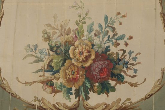 Carton of Aubusson tapestry with flowered pattern