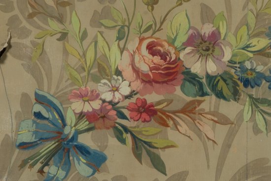 Carton of Aubusson tapestry with floral pattern