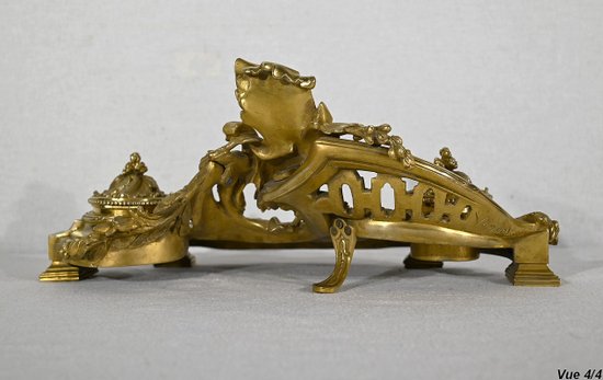 Gilded bronze inkwell, signed Vandevoorde - Early XXth century