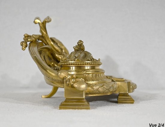 Gilded bronze inkwell, signed Vandevoorde - Early XXth century