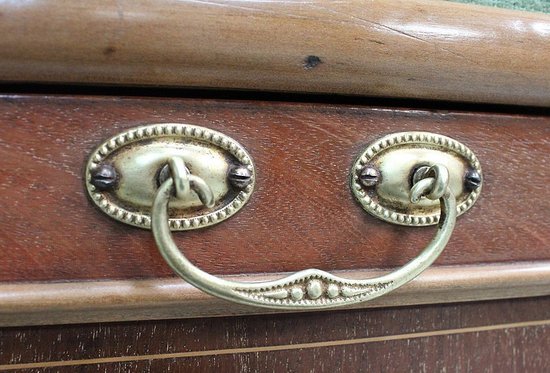 Magazine rack - English Blond Mahogany Stool - 1900 / 1920