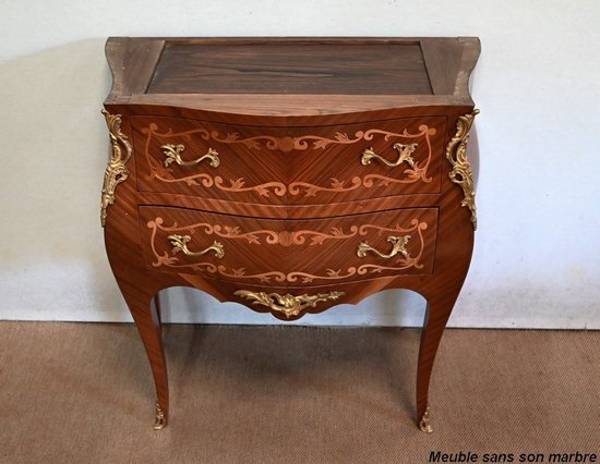 Mahogany chest of drawers, Transitional style Louis XIV / Louis XV - Early XXth century