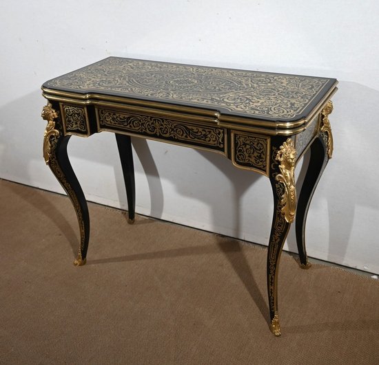 Blackened Pearwood Console Table, Napoleon III period - Mid 19th century