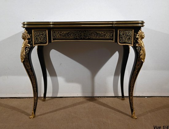 Blackened Pearwood Console Table, Napoleon III period - Mid 19th century