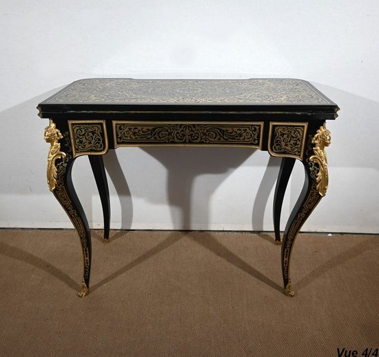 Blackened Pearwood Console Table, Napoleon III period - Mid 19th century