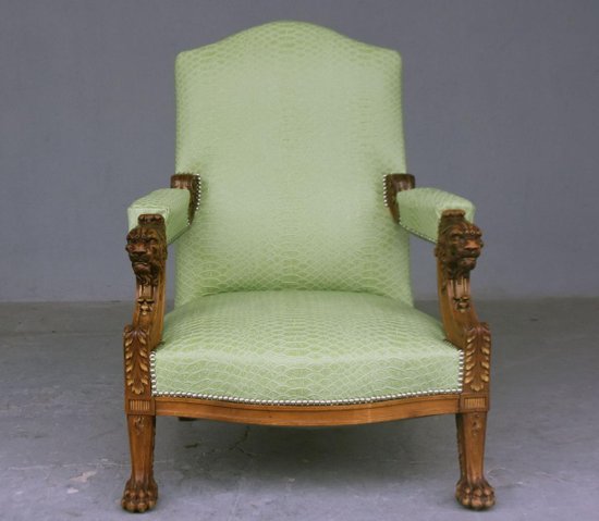 Pair Of Walnut Armchairs With Lions Feet Claws Late Nineteenth