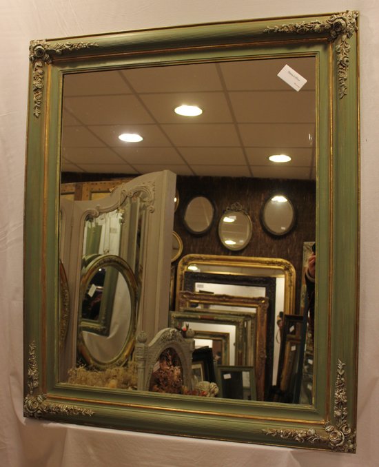 Antique Rectangle Restoration Mirror, Patina And Gold Leaf 94 X 112 Cm