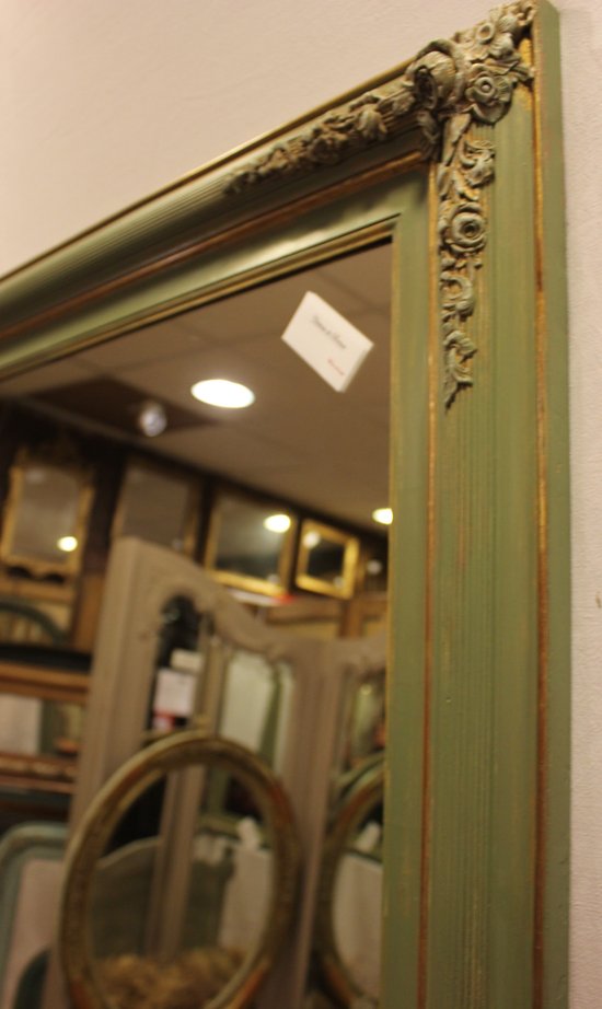 Antique Rectangle Restoration Mirror, Patina And Gold Leaf 94 X 112 Cm