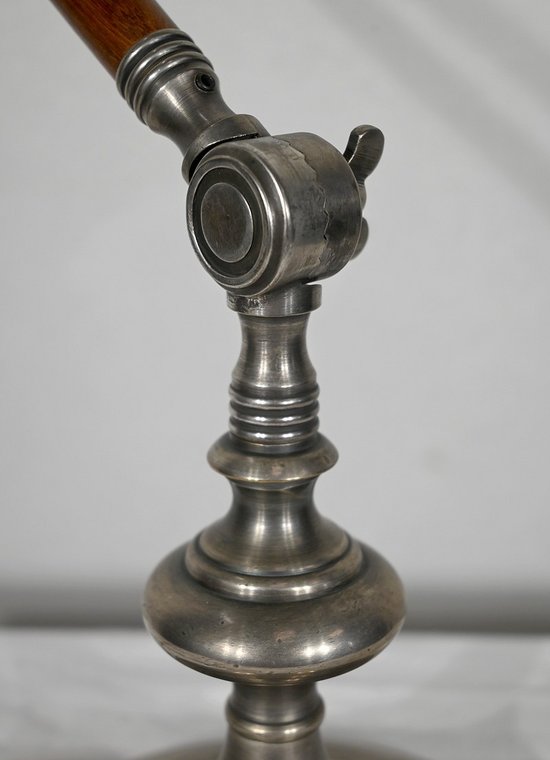 Lampe mit Gelenkarm aus Metall und Holz - 1920