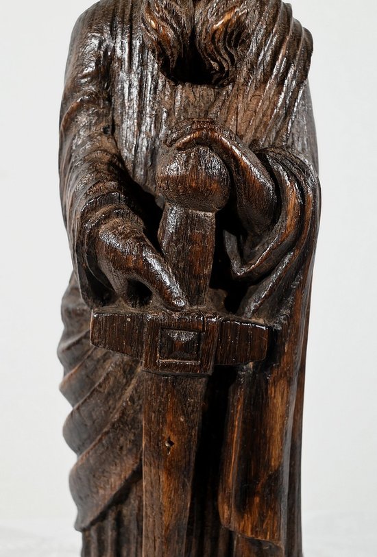 Oak statue of Saint Paul - Mid 19th century