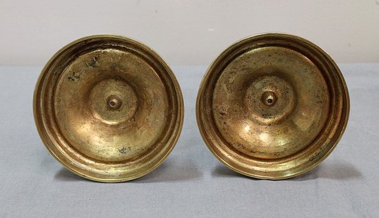 Pair of Gilded Bronze Torches, Louis XVI style - 19th century