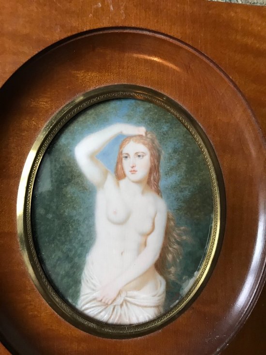 Naked Woman Painted On Ivory