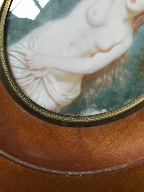 Naked Woman Painted On Ivory