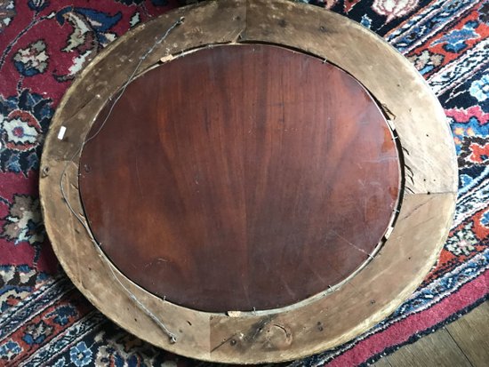 Oval Portrait Of A Man On Mahogany Panel