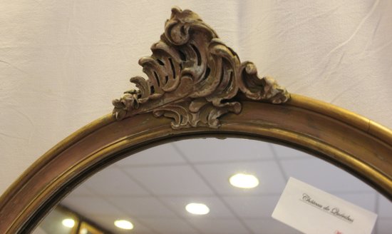 Miroir Rond De Style Louis XV, 54 X 58 Cm