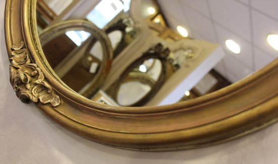 Miroir Rond De Style Louis XV, 54 X 58 Cm