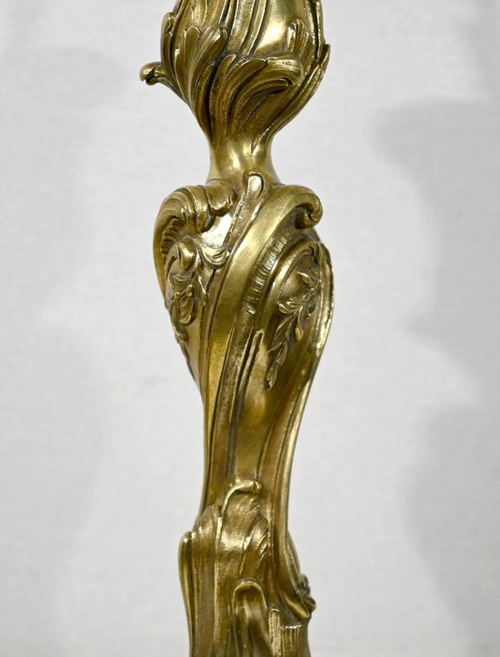 Lampada Art Nouveau in bronzo dorato - Fine XIX secolo