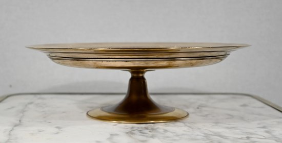 Tazza cup in gilded bronze, signed F. Levillain, F. Barbedienne - XIXth