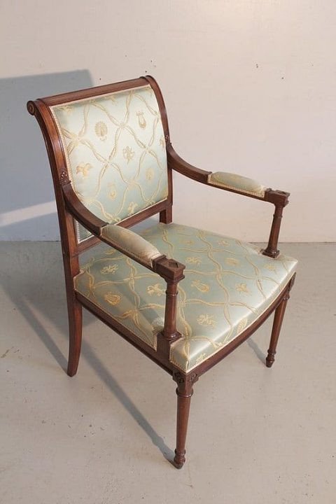 Suite of 3 Louis XVI style Mahogany Armchairs - Mid 20th century